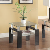 Dyer 1-shelf Square Glass Top Side End Table Black - 702287