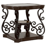 Laney 1-shelf Glass Top Rectangular End Table Deep Merlot - 702447