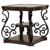 Laney 1-shelf Glass Top Rectangular End Table Deep Merlot - 702447