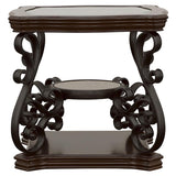 Laney 1-shelf Glass Top Rectangular End Table Deep Merlot - 702447