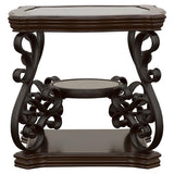 Laney 1-shelf Glass Top Rectangular End Table Deep Merlot - 702447