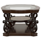 Laney 2-piece Glass Top Coffee and End Table Set Dark Merlot - 702448-S2