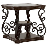 Laney 3-piece Glass Top Coffee and End Table Set Dark Merlot - 702448-S3