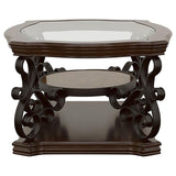 Laney 3-piece Glass Top Coffee and End Table Set Dark Merlot - 702448-S3