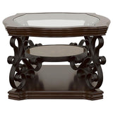 Laney 1-shelf Glass Top Rectangular Coffee Table Deep Merlot - 702448