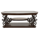 Laney 1-shelf Glass Top Rectangular Coffee Table Deep Merlot - 702448