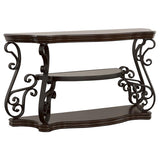 Laney Scrollwork Entryway Sofa Console Table Deep Merlot - 702449