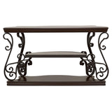 Laney Scrollwork Entryway Sofa Console Table Deep Merlot - 702449