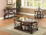 Laney Scrollwork Entryway Sofa Console Table Deep Merlot - 702449