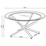 Brooke 3-piece Round Coffee and End Table Set Chrome - 702588-S3