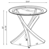 Brooke 3-piece Round Coffee and End Table Set Chrome - 702588-S3