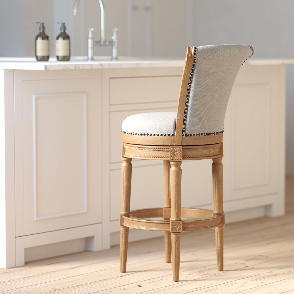 Swivel Barstool With High-Back
