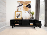 Marsden 2-door Mango Wood 70-inch TV Stand Charcoal Black - 703003