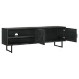 Marsden 2-door Mango Wood 70-inch TV Stand Charcoal Black - 703003