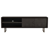 Marsden 2-door Mango Wood 70-inch TV Stand Charcoal Black - 703003