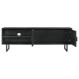 Marsden 2-door Mango Wood 70-inch TV Stand Charcoal Black - 703003
