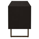 Marsden 2-door Mango Wood 70-inch TV Stand Charcoal Black - 703003