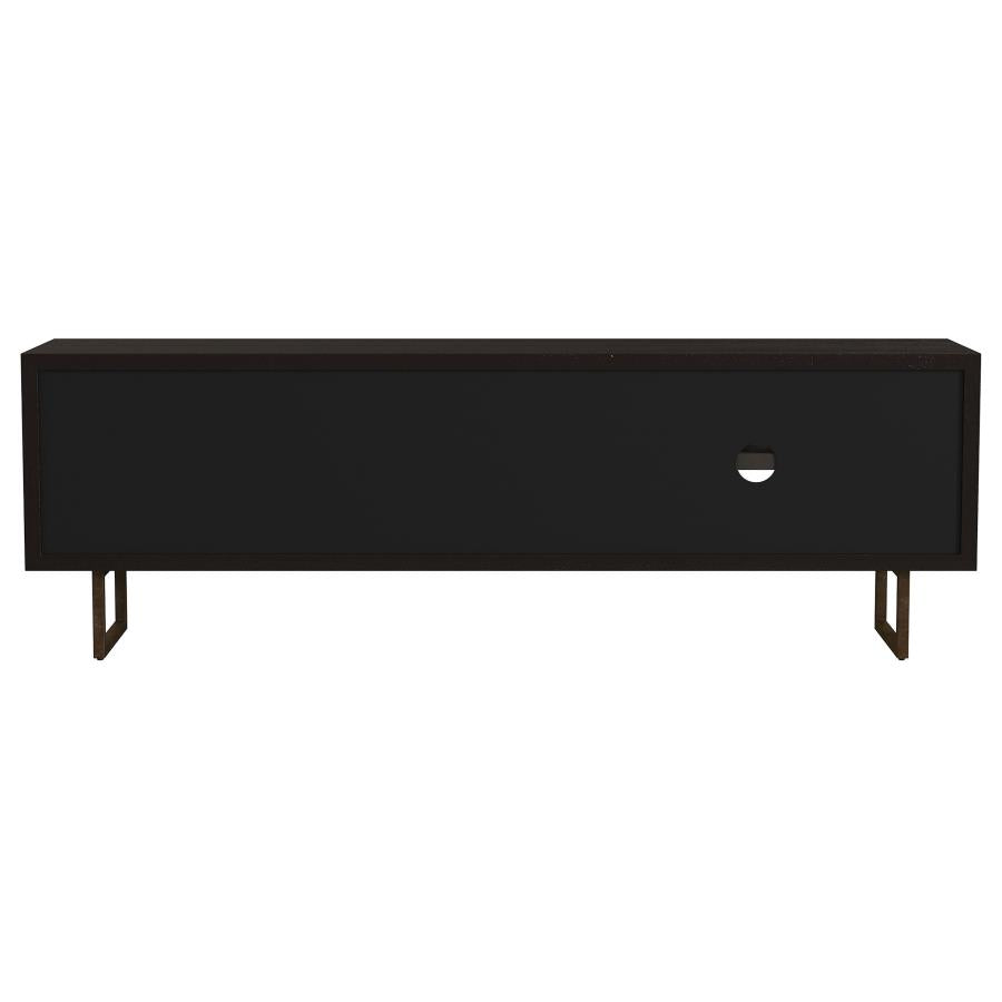 Marsden 2-door Mango Wood 70-inch TV Stand Charcoal Black - 703003