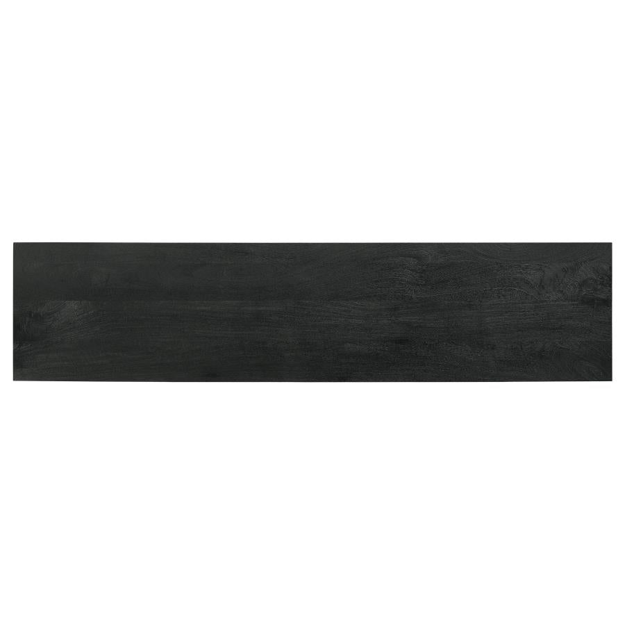 Marsden 2-door Mango Wood 70-inch TV Stand Charcoal Black - 703003