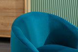 Swivel Accent Armchair Barrel Chair With Powder Coating Metal Ring