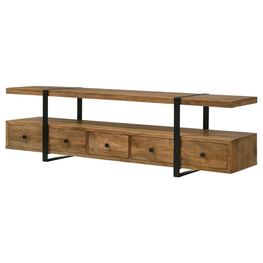 Otto 5-drawer Mango Wood 70-inch TV Stand Media Console Brown - 703243
