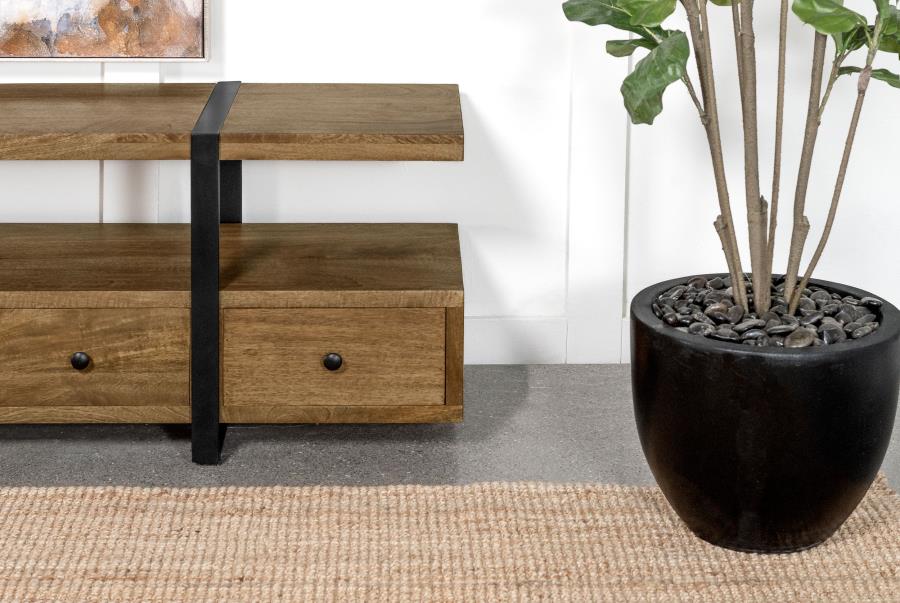 Otto 5-drawer Mango Wood 70-inch TV Stand Media Console Brown - 703243