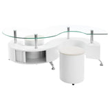 Buckley 3-piece Coffee Table and Stools Set White High Gloss - 703400