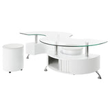 Buckley 3-piece Coffee Table and Stools Set White High Gloss - 703400
