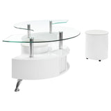 Buckley 3-piece Coffee Table and Stools Set White High Gloss - 703400