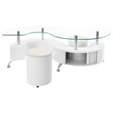Buckley 3-piece Coffee Table and Stools Set White High Gloss - 703400
