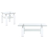 Dyer 2-piece Rectangular Coffee and End Table Set White - 703438-S2