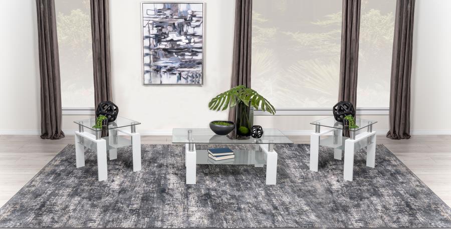 Dyer 3-piece Rectangular Coffee and End Table Set White - 703438-S3