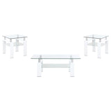 Dyer 3-piece Rectangular Coffee and End Table Set White - 703438-S3