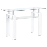 Dyer Rectangular Glass Top Entryway Sofa Console Table White - 703439