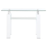 Dyer Rectangular Glass Top Entryway Sofa Console Table White - 703439