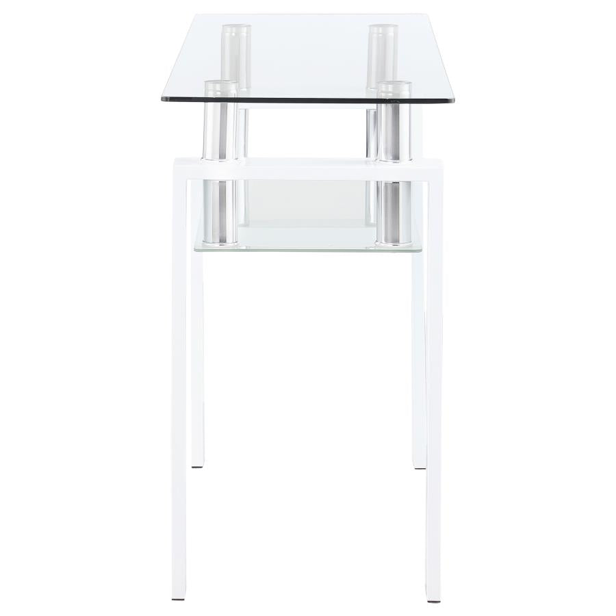 Dyer Rectangular Glass Top Entryway Sofa Console Table White - 703439