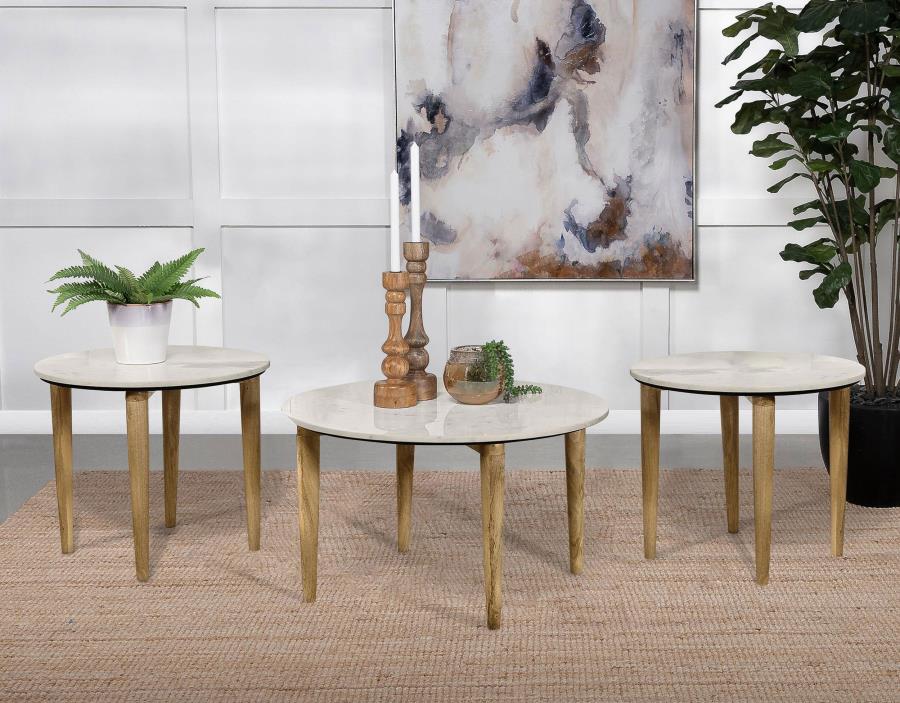 Aldis 3-piece Coffee and End Table Set White - 703718-S3