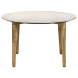 Aldis Round Marble Top Coffee Table White and Natural - 703718