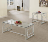 Merced 2-piece Rectangular Coffee and End Table Set Nickel - 703738-S2