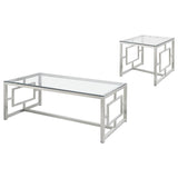 Merced 2-piece Rectangular Coffee and End Table Set Nickel - 703738-S2