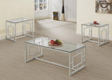 Merced 3-piece Rectangular Coffee and End Table Set Nickel - 703738-S3