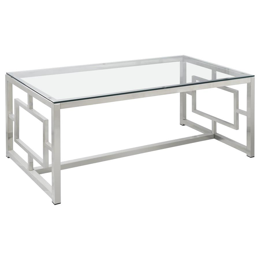 Merced 3-piece Rectangular Coffee and End Table Set Nickel - 703738-S3
