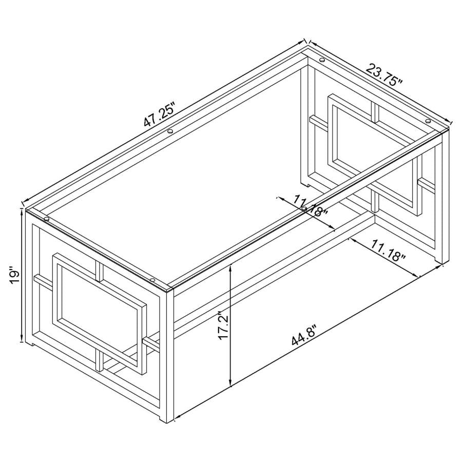 Merced 3-piece Rectangular Coffee and End Table Set Nickel - 703738-S3