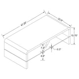 Airell Rectangular Coffee Table with Shelf White High Gloss - 703798