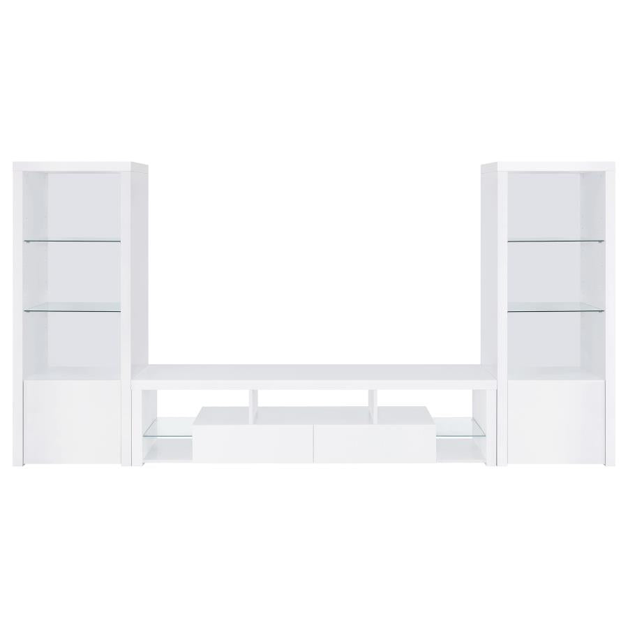 Jude 3-piece 71-inch TV Entertainment Center White High Gloss - 704251-SET