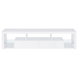 Jude 2-drawer Engineered Wood 71-inch TV Stand High Gloss White - 704251