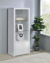 Jude 3-shelf Engineered Wood Media Tower High Gloss White - 704254