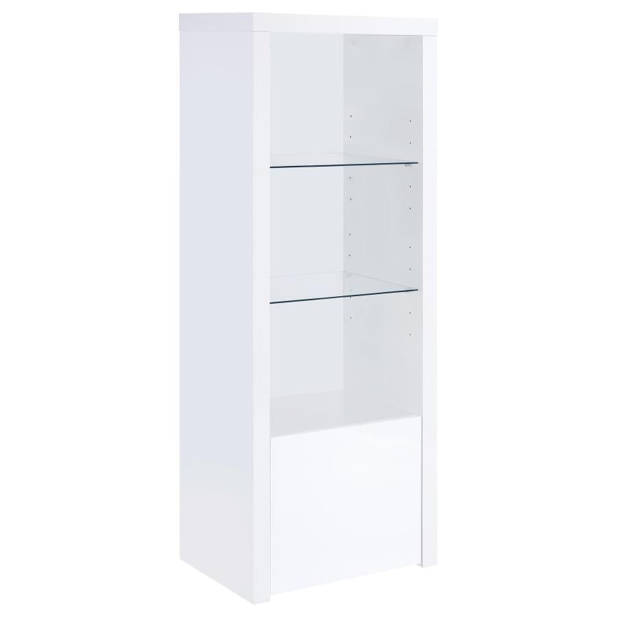 Jude 3-shelf Engineered Wood Media Tower High Gloss White - 704254