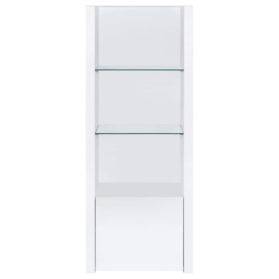Jude 3-shelf Engineered Wood Media Tower High Gloss White - 704254