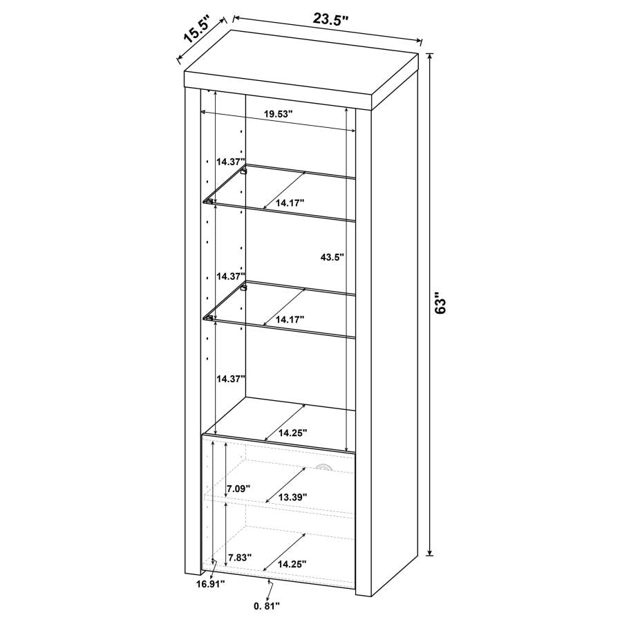 Jude 3-shelf Engineered Wood Media Tower High Gloss White - 704254